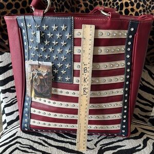 Montana West Red and Blue American Flag Tote